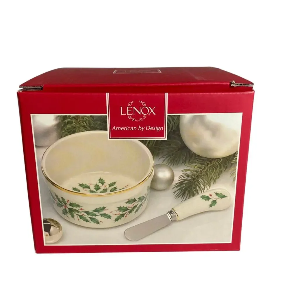 Lenox Holiday Dip Bowl With Spreader - Picture 1 of 4